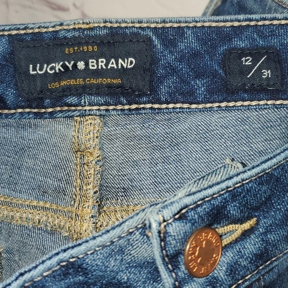 Lucky Brand Lolita Crop Medium Wash Raw Hem Women's Size 12 - Picture 10 of 16